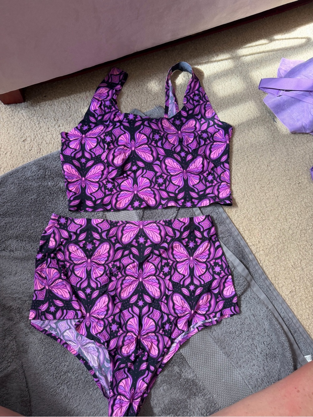 Pink Butterfly Two-Piece Panty/Bralette
